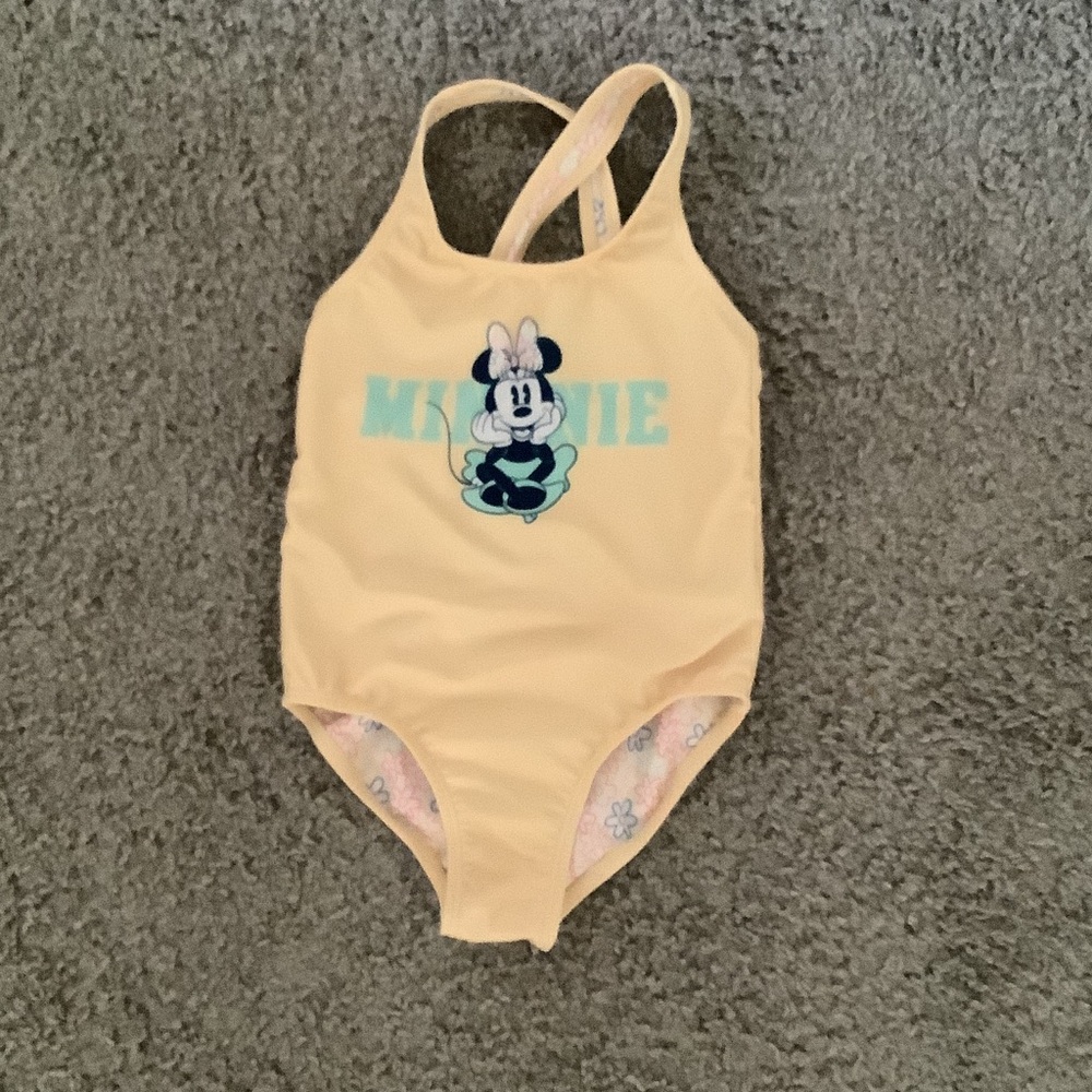 Disney Yellow One-Piece Minnie Mouse Swimsuit with Mint Accent